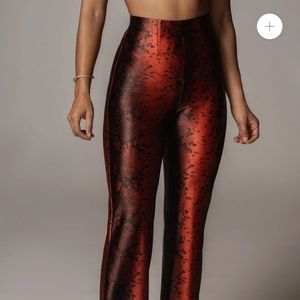 Red Vona snake print pants